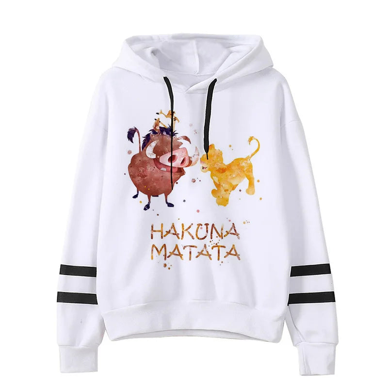 Fashion Cool  Hakuna Matata Hoodie Disney The Lion King Sweatshirt  Women Clothes Hoody Famale Hoodies Kawaii