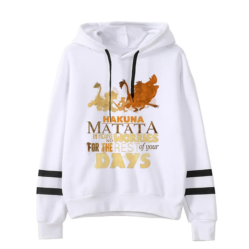 Fashion Cool  Hakuna Matata Hoodie Disney The Lion King Sweatshirt  Women Clothes Hoody Famale Hoodies Kawaii