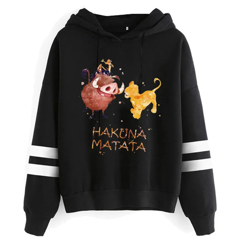 Fashion Cool  Hakuna Matata Hoodie Disney The Lion King Sweatshirt  Women Clothes Hoody Famale Hoodies Kawaii